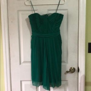 Badgley Mischka Emerald Green Strapless Dress sz 6